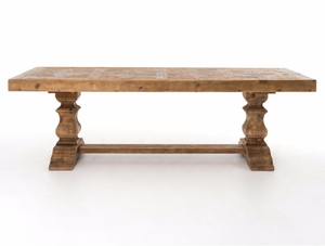 Crestmont 98" Reclaimed Pine & Fir Parquet Top Dining Table - Classic Carolina Home