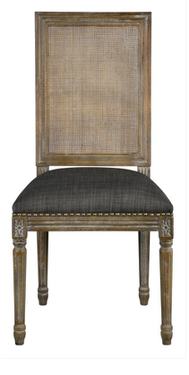 Blackwell Square Mesh Back Dining Chair - Charcoal Tweed + Driftwood - Classic Carolina Home