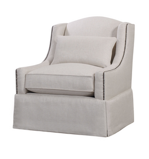 Hansen 36" Down Swivel Chair - Natural Linen - Classic Carolina Home