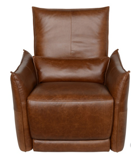 Helsinki 33" Top Grain Leather Recliner -  Brown - Classic Carolina Home