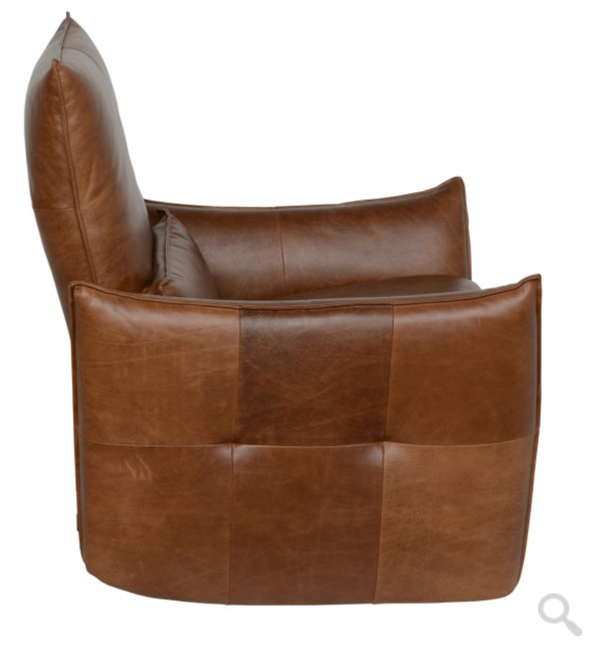 Helsinki 33" Top Grain Leather Recliner -  Brown - Classic Carolina Home