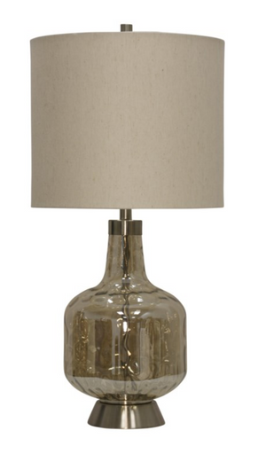 Midenna 32" Glass and Steel Table Lamp - Classic Carolina Home