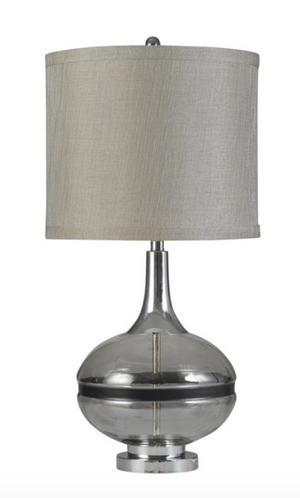 Dina 32" Glass and Steel Table Lamp - Classic Carolina Home