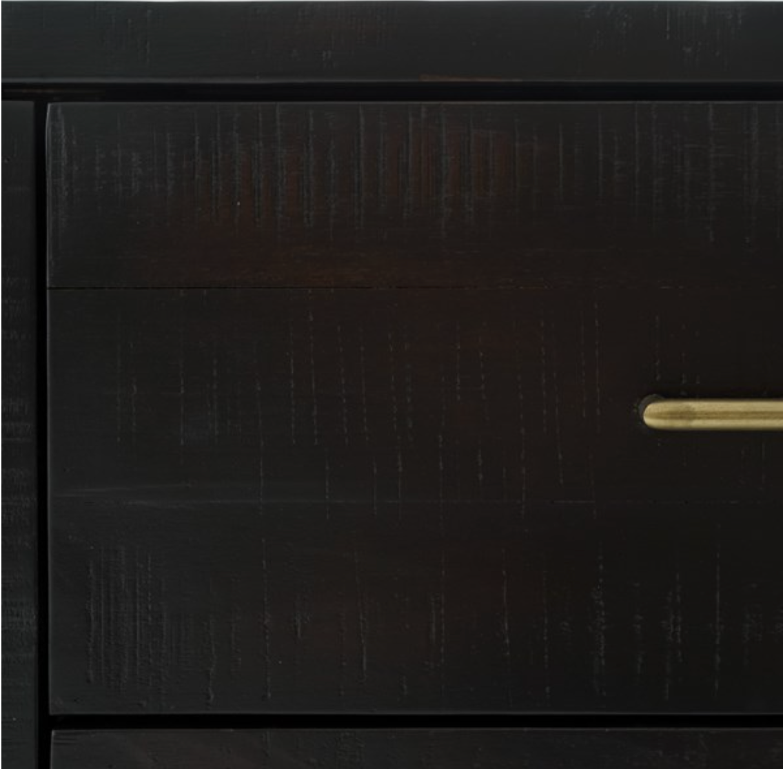 Smyrna 88"  Media Console - Burnished Black + Brass - Classic Carolina Home