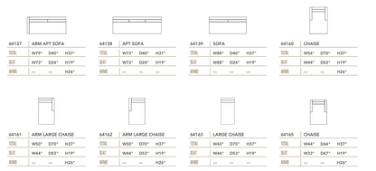Hannah Express Ship 140" Dual Chaise Sectional