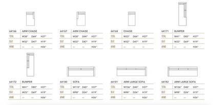 Hannah Express Ship 164" Dual Chaise Sectional
