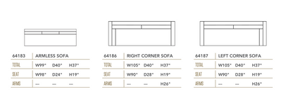 Hannah Express Ship 140" Dual Chaise Sectional