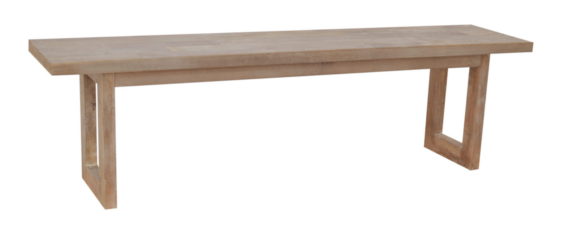 Tristan 64" Dining Bench - New White Wash