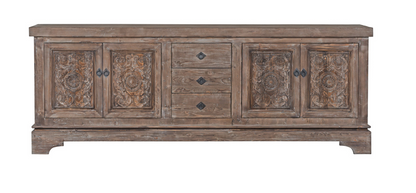 Amera 106" Wood + Iron Sideboard - Mocha