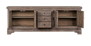 Amera 106" Wood + Iron Sideboard - Mocha