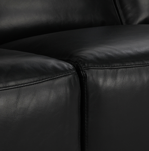 Helsinki 78" 3 Cushion Top Grain Leather Reclining Sofa -  Black