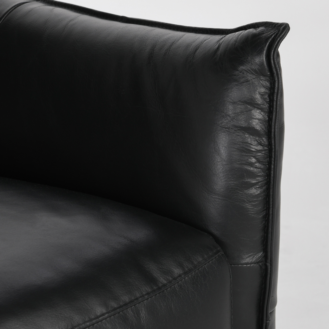 Helsinki 78" 3 Cushion Top Grain Leather Reclining Sofa -  Black