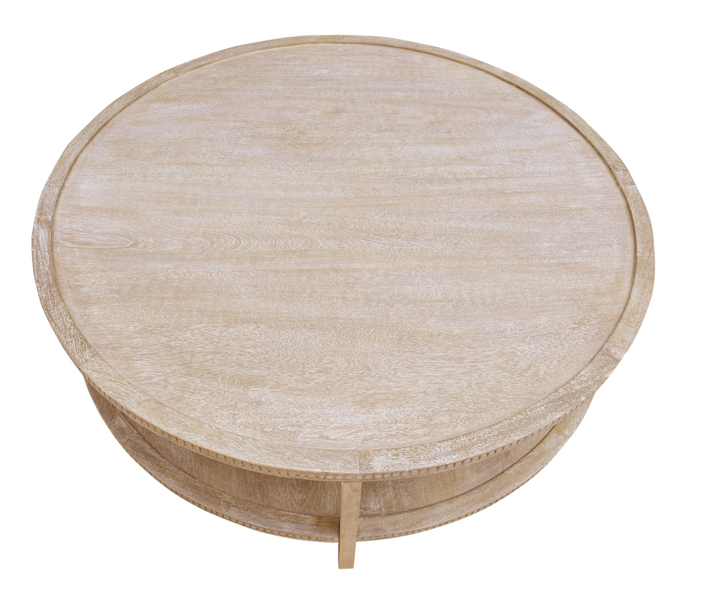 Amber 48" Round Coffee Table - New White Wash