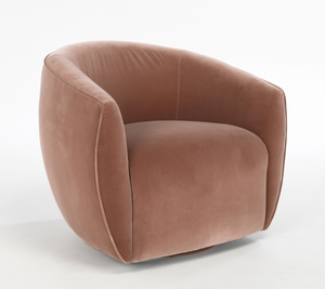 Bardot 33" Velvet Swivel Chair - Dusty Rose