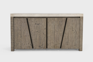 Tempe 68" 4 Door Concrete + Reclaimed Pine Sideboard