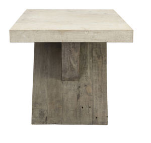 Tempe 28" X Base End Table - Reclaimed Pine + Concrete