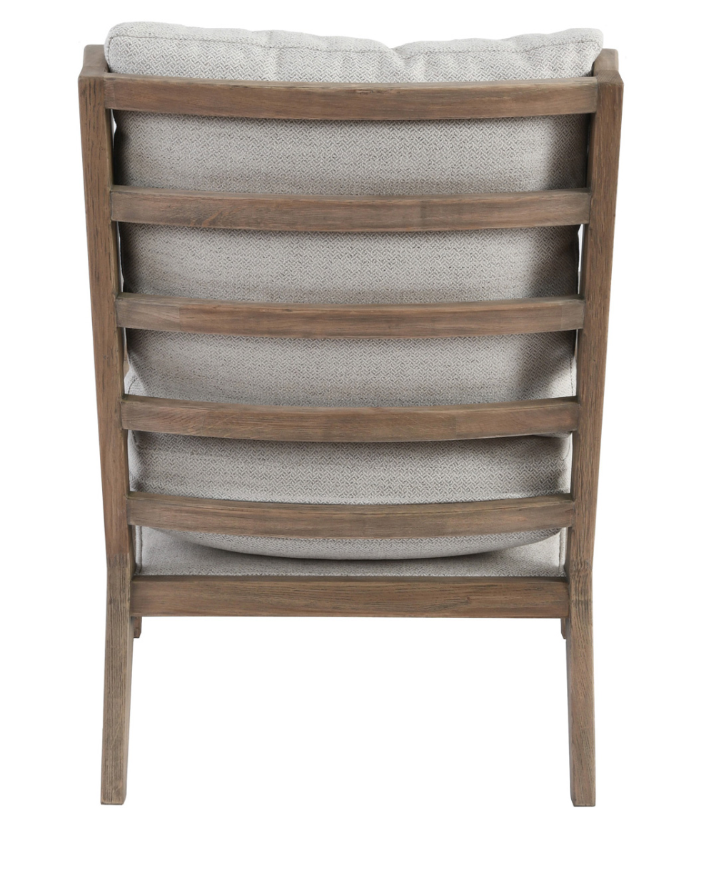 Abbott 30" Oak Accent Chair - Pearl Linen
