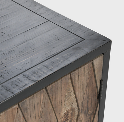 Dmitri 78" Reclaimed Elm 4 Door Sideboard - Ebony