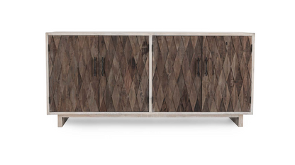 Dmitri 78" Reclaimed Elm 4 Door Sideboard - Light Oak