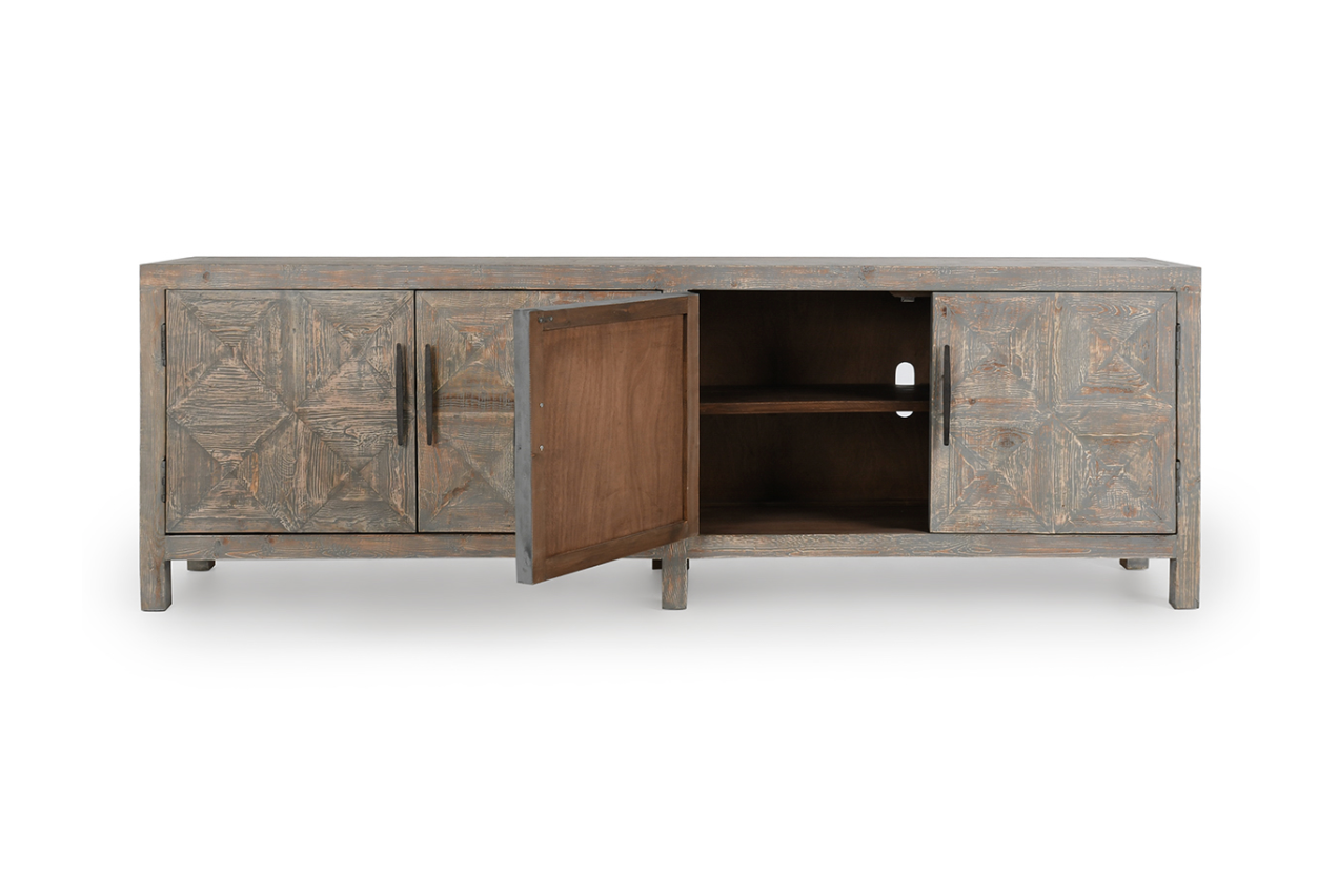 Elan 104" Reclaimed Pine Sideboard - Timeworn Gray