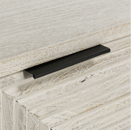 Lawrence 108" 6 Door Sideboard - Antique Alabaster + Iron