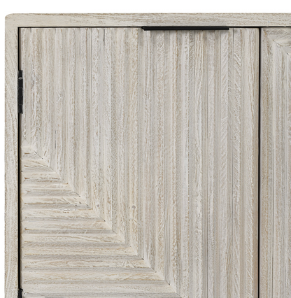 Lawrence 108" 6 Door Sideboard - Antique Alabaster + Iron