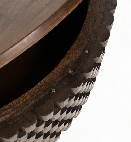 Madeira 40" Round Storage Coffee Table - Espresso Bean