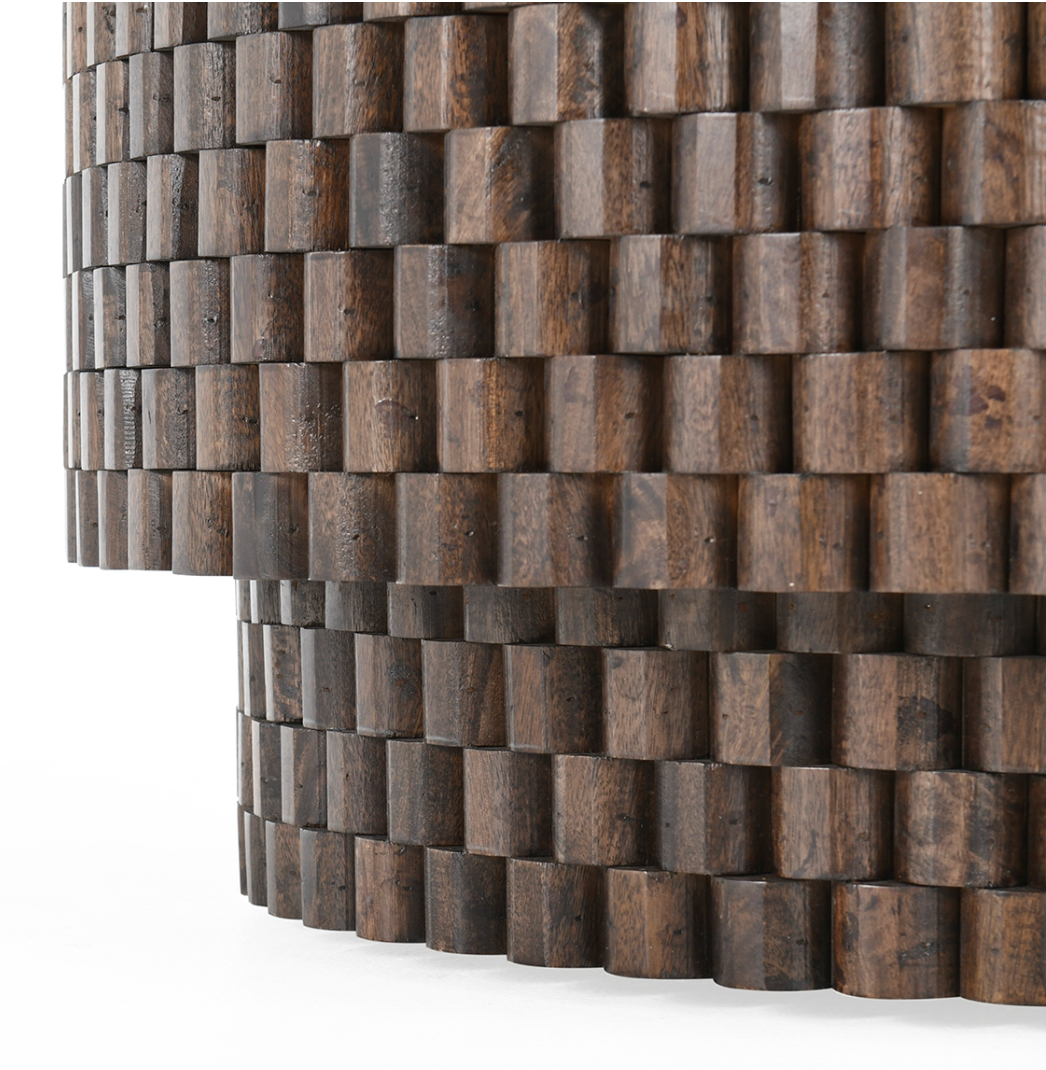 Madeira 40" Round Storage Coffee Table - Espresso Bean