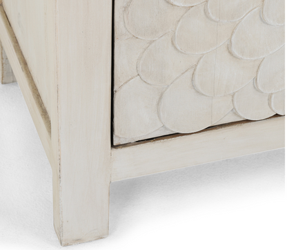 Dahlia 86" 4 Door Hand Carved Sideboard - Cream