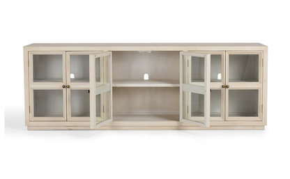 Jaye 103" 6 Door Glass Front Sideboard - Cream