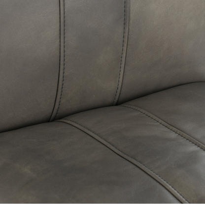 Wesley Top Grain Counter Stool - Gray + Iron