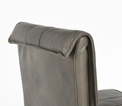 Wesley Top Grain Counter Stool - Gray + Iron