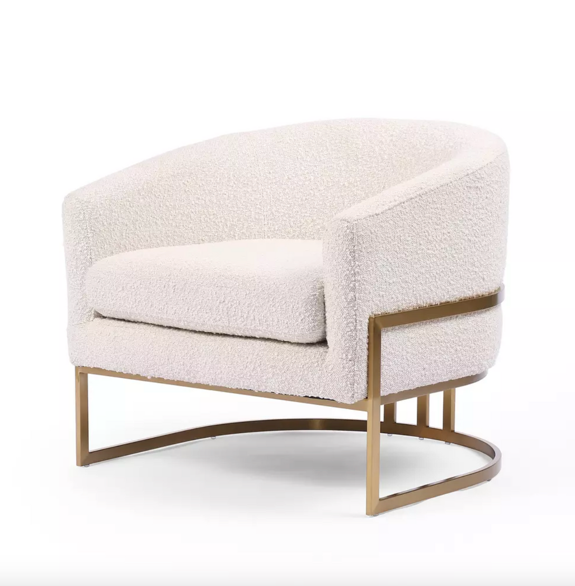 Robin 29" Accent Chair - Performance Natural Boucle + Brass