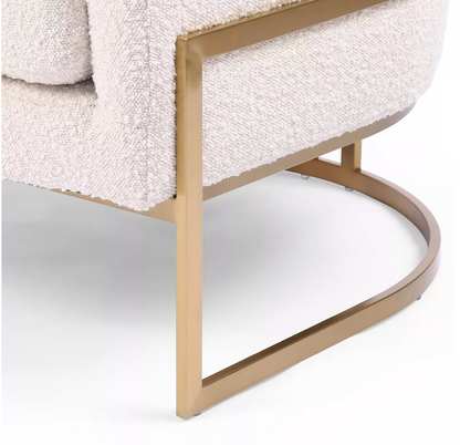 Robin 29" Accent Chair - Performance Natural Boucle + Brass