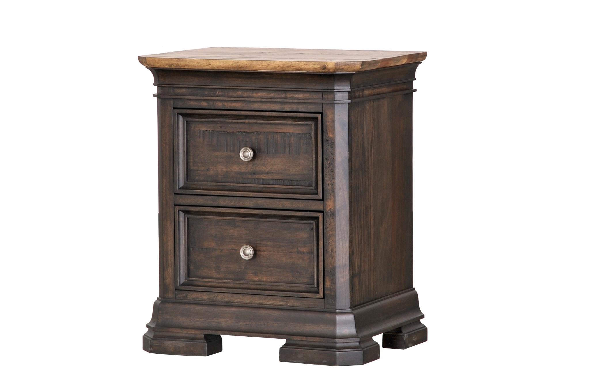 Lewis 24" Mahogany 2 Drawer Nightstand - Cocoa - Classic Carolina Home