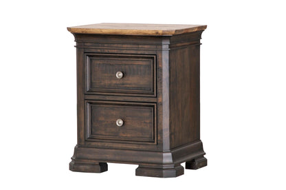 Lewis 24" Mahogany 2 Drawer Nightstand - Cocoa - Classic Carolina Home
