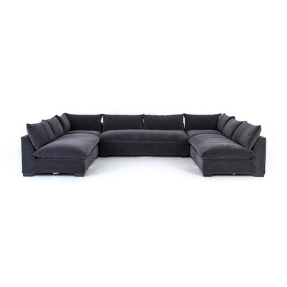Ghent 152" Bench Seat Sectional - Crypton Charcoal - Classic Carolina Home