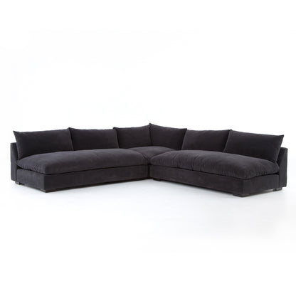 Ghent 112" Bench Seat Sectional - Crypton Charcoal - Classic Carolina Home
