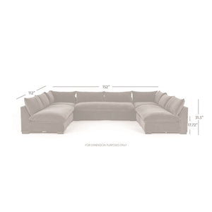 Ghent 152" Bench Seat Sectional - Cypton Oatmeal - Classic Carolina Home