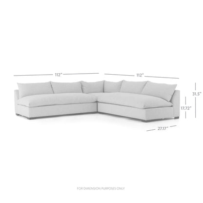Ghent 112" Bench Seat Sectional - Crypton Oatmeal - Classic Carolina Home