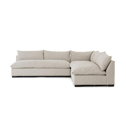 Ghent 112" Bench Seat Sectional - Crypton Oatmeal - Classic Carolina Home