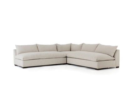 Ghent 112" Bench Seat Sectional - Crypton Oatmeal - Classic Carolina Home