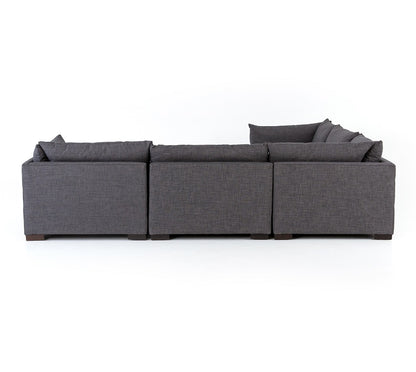 Blakeney 117" 5 Cushion Sectional - Charcoal - Classic Carolina Home