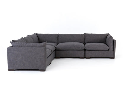 Blakeney 117" 5 Cushion Sectional - Charcoal - Classic Carolina Home