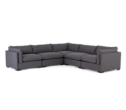 Blakeney 117" 5 Cushion Sectional - Charcoal - Classic Carolina Home