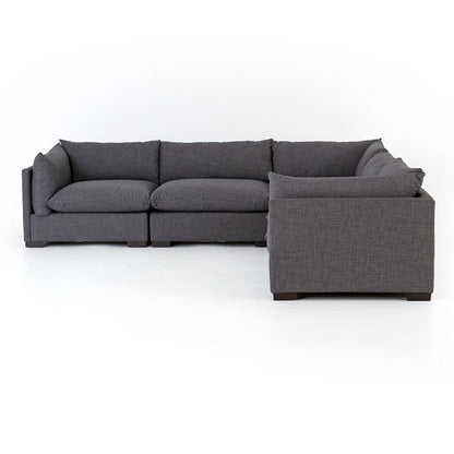 Blakeney 117" 5 Cushion Sectional - Charcoal - Classic Carolina Home