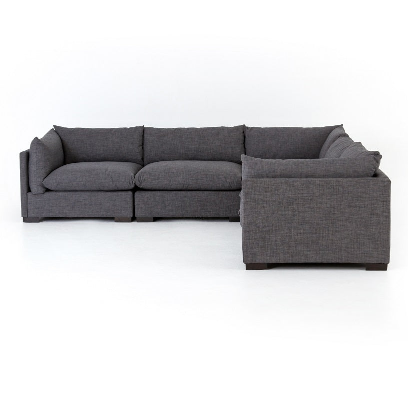 Blakeney 117" 5 Cushion Sectional - Charcoal - Classic Carolina Home