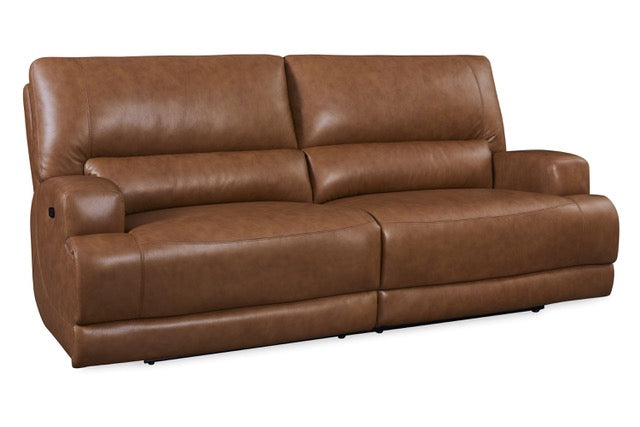 Stanfield 88" Top Grain Leather Dual Power Motion 2 Cushion Sofa - Coffee
