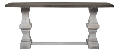 Bradley 70" Console Table - Rustic Greige + Cottage White - Classic Carolina Home