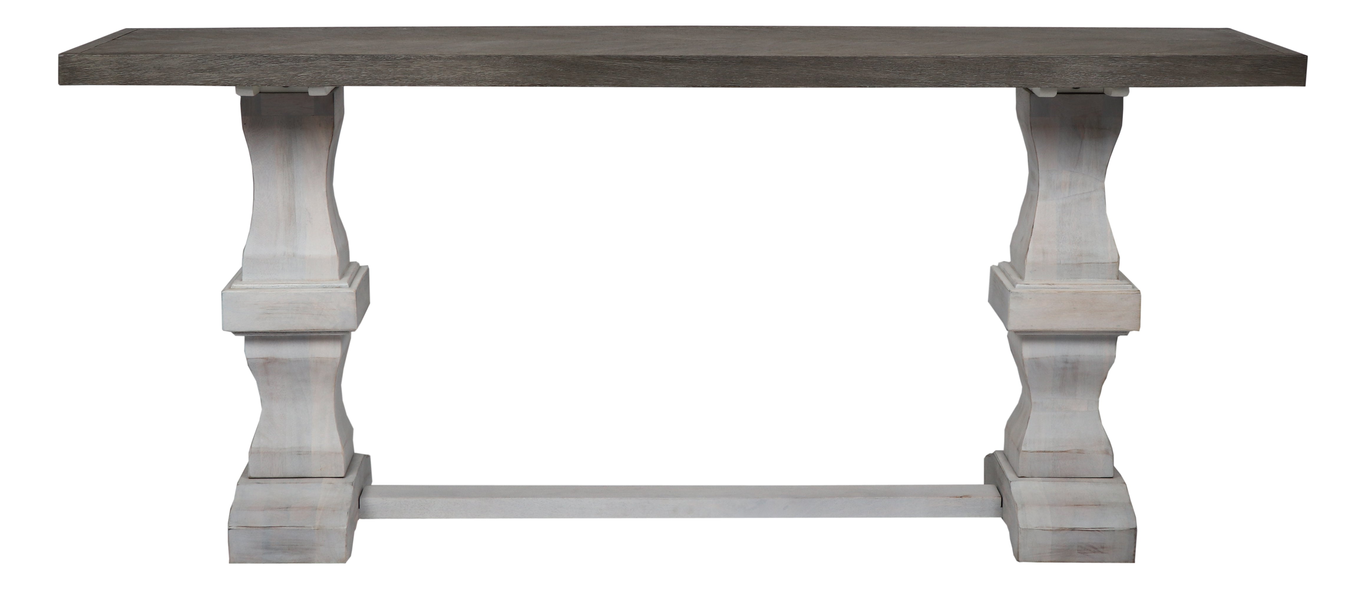Bradley 70" Console Table - Rustic Greige + Cottage White - Classic Carolina Home
